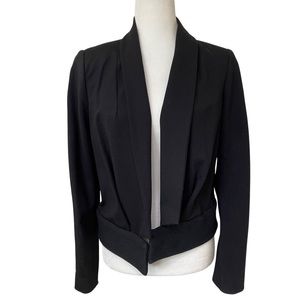 Trina Turk Black Jersey Sweater  Blazer Drape Jacket
